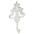 thumbnail image 6 of Set of 3 Cast Iron Wall Hooks, French Country Farmhouse Design, Includes Screws and Anchors (6.5 In, White), 6 of 10