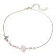 thumbnail image 2 of Korean Butterfly Pearl Necklace Trendy Ins Style Rose Flower Clavicle Chain Clothes Jewelry Accessories For Women Friends Gifts 26-27s, 2 of 5