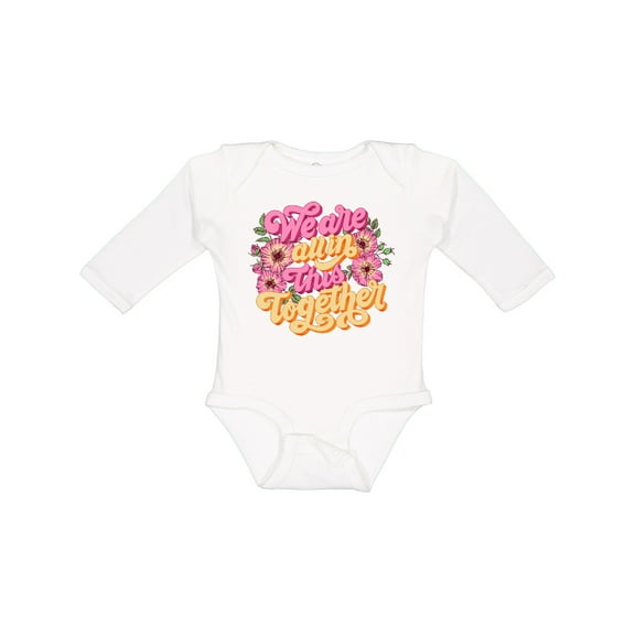 Inktastic Inspirational Quote We are all in This Together Boys or Girls Long Sleeve Baby Bodysuit