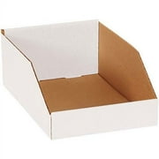 Open Top White Corrugated Bin Box, 8" x 12" x 4-1/2", Lot of 50