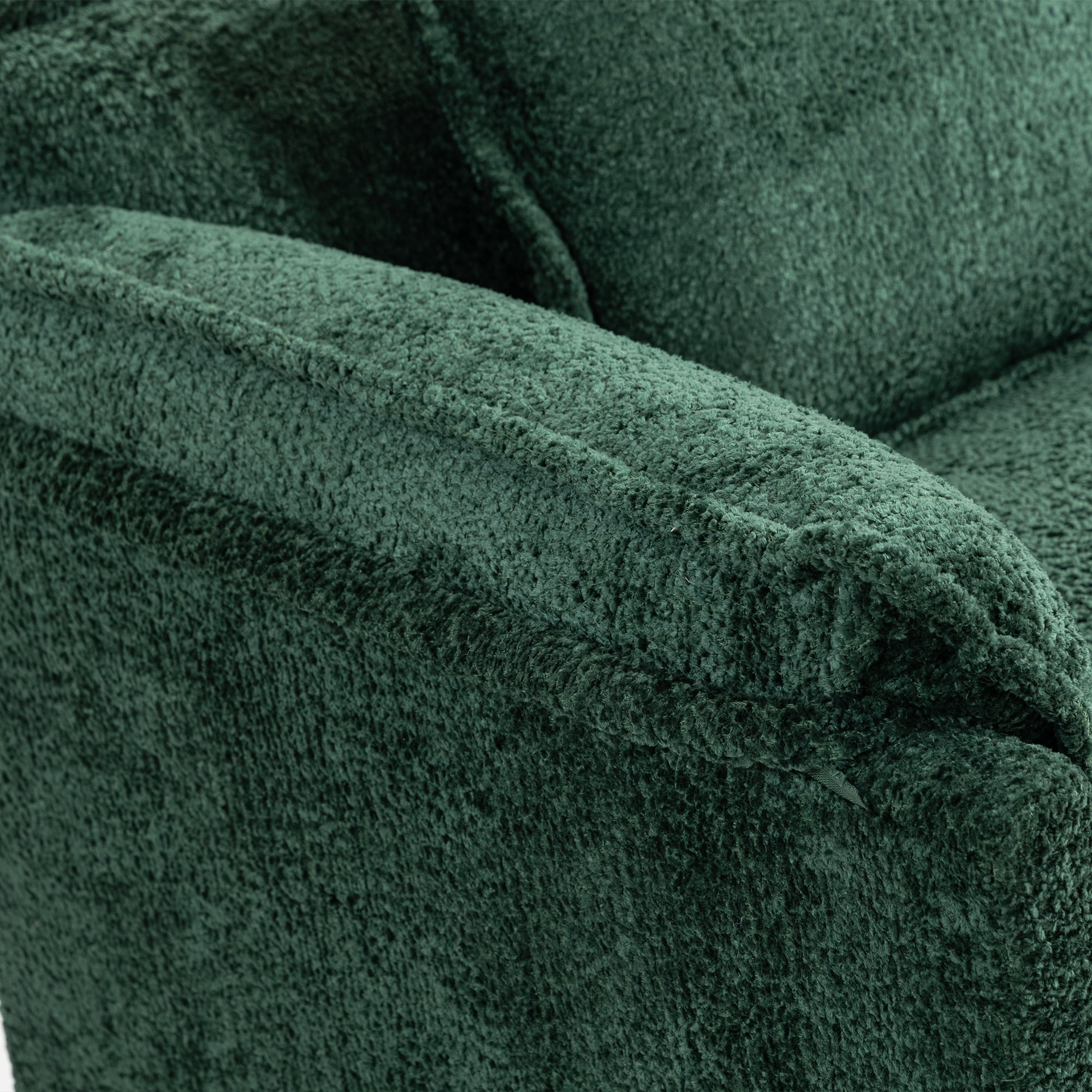 Leumius 55.32*39.76" Oversized Sofa Indoor,Portable ottoman,Boucle Single Sofa Bed with Wider seat,Double deep cushion,Strong wrapping of thick armrests for Living Room,Bedroom,Dark Green.