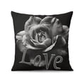 thumbnail image 2 of Black and White Rose Vintage Inspirational Love Flower Throw Pillow Covers 18 X 18 Inch, Set Of 4, Linen Study Sofa Cushion Cover Indoor Living Room Home Decor, 2 of 7