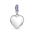 thumbnail image 2 of Bling Jewelry Womens A-Z Monogram Purple Crystal Initial Bead Charm Heart, 2 of 4