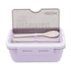 thumbnail image 5 of Cajas Bento De 3 Compartimentos, Fiambrera Térmica De Silicona De Plástico Inodoro Con Palillos De Cuchara Para Trabajadores Para La Escuela Para La Oficina Para Estudiantes ANGGREK Púrpura, 5 of 8