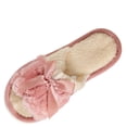 thumbnail image 2 of Taqqpue Memory Foam Open Toe Fuzzy Slippers for Women Slip On Cozy Indoor House Footwear for Her Versatile Indoor Slippers Bow Winter Trendy Fashionable Warm Flat Cotton Slippers, 2 of 6