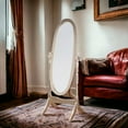 thumbnail image 4 of Full Length Mirror with Stand, Vintage Wood Cheval Mirror, Adjustable Freestanding Floor Mirror (Gold), 4 of 7