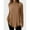 Brown, variant on Womens High-Neck Tunic Long Sleeve Shirts, Lightweight Sweaters Asymmetrical Hem Tops, Fall Fashion Tops