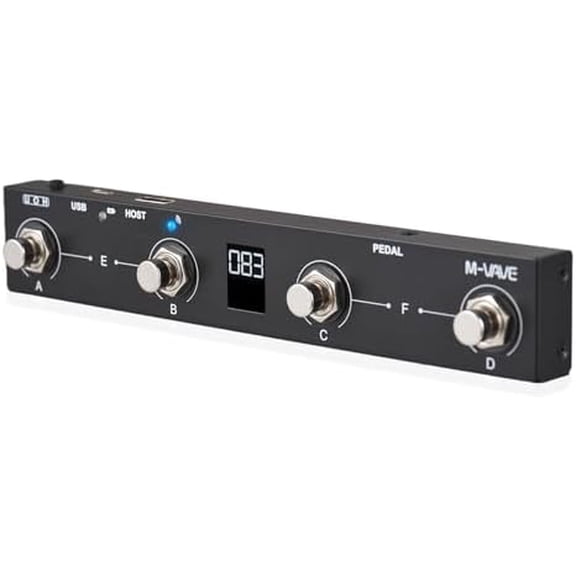 Wireless MIDI Controller BT MIDI Pedal Controller Intelligent APP Controls Digital Display Screen Rechargeable 12H Ultra Long Battery Life TRS to MIDI Adapter Portable MIDI Footswitch$$Music