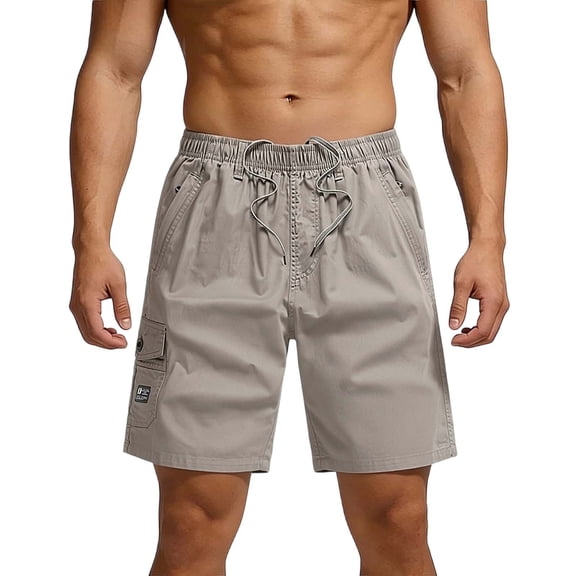 Men's Big and Tall Elastic Waist Shorts Loose with Pockets