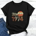 thumbnail image 4 of Prolriy Summer Tops for Women 2024 Vintage 1974 T Shirt Women's 50Th Birthday Gifts 50 Years T Shirt Women Round Neck Short Sleeve Retro Graphic Print Tee Shirts Womens Tops Black M, 4 of 5