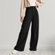 thumbnail image 3 of Pantalones elegantes para mujer sueltos informales línea H bolsillos con cierre de cremallera traje de trabajo de oficina, 3 of 9