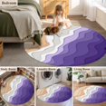 thumbnail image 5 of Round Rugs 3Ft, Purple Coastal Beach Round Area Rug Washable Indoor Throw Carpet, Modern Gradient Abstract Sea Waves Small Non Slip Circle Rug for Bedroom Living Room Home Decor Aesthetic, 5 of 8