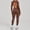 Coffee, variant on Womens Long Sleeve Workout Jumpsuit Contouring Seams Backless Bodysuit Yoga Rompers Catsuit