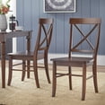 thumbnail image 4 of Rubberwood Cross Back Dining Side Chairs, Brown (Set of 2), 4 of 7
