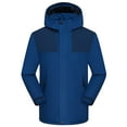 thumbnail image 1 of LSLJS Hommes et Femmes Peuvent Porter Veste à Capuche en Peluche Couleur Contrastée Extérieure et Chaude (Marine, TTG), 1 of 4