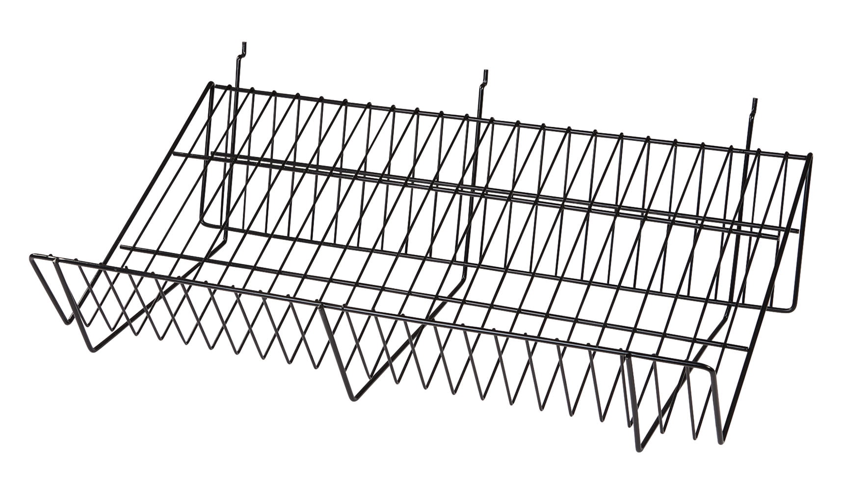 5 Pc New Black Sloping Shelf fits Slatwall,Grid,Pegboard 23-1/2w x 12d 