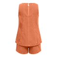 thumbnail image 4 of HAYIMI Womens Summer Outfits Sets 2 Pieces Sleeveless Tops With Casual Loose Denim Shorts Summer Travel Beach Solid Color Stylish Clothes Sets, 4 of 5