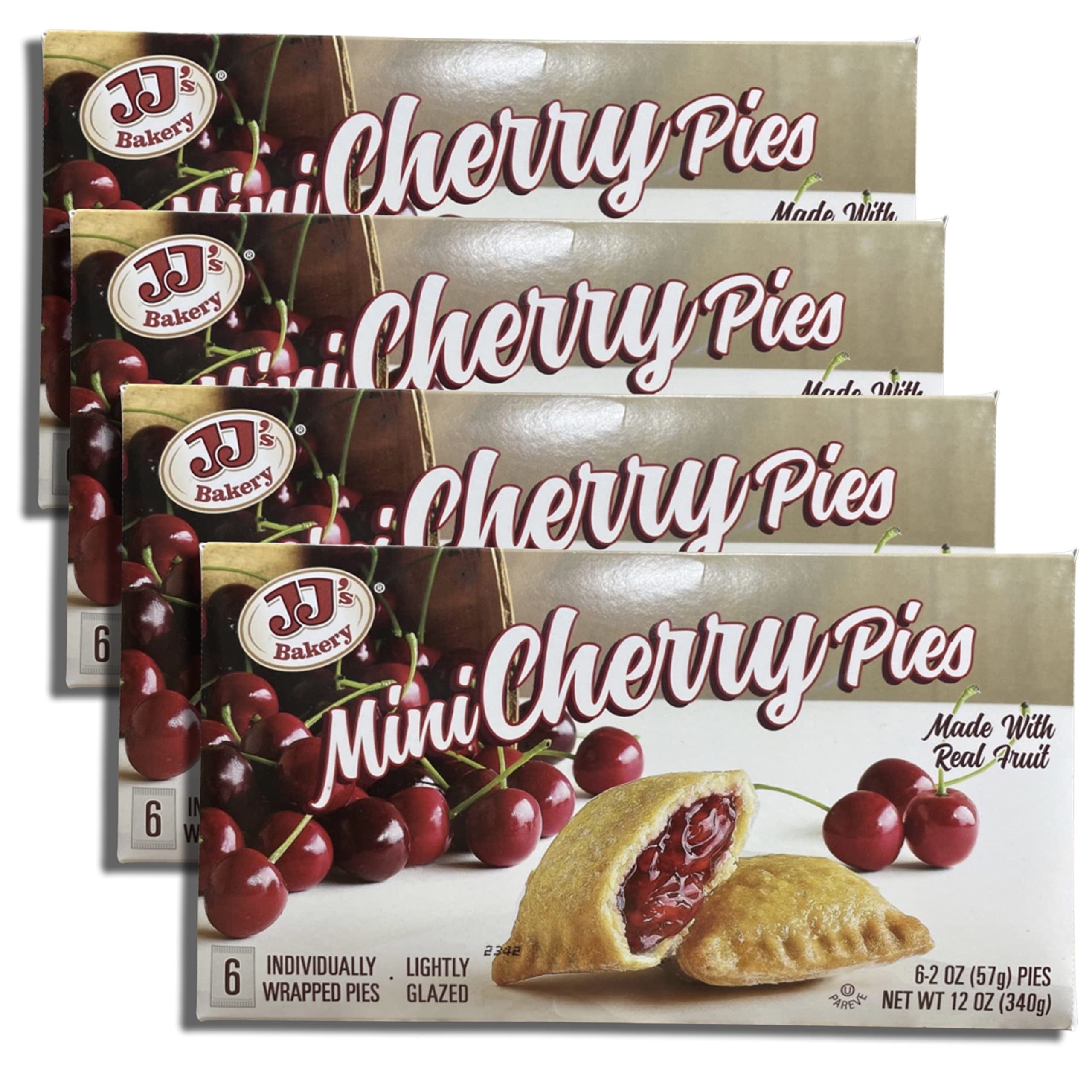 Mini Cherry Fruit Pies Value Pack |  6 Count Box | Pack Of 4 (24 Total Pies)
