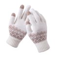 thumbnail image 1 of Jumpingount Guantes de punto Chic Hand Covers Hands Wrap Warmer Ropa Accesorios Invierno Adultos Touch Screen Knit Glove White guantes y mitones Blanco Jumpingount AP011252-02B, 1 of 6