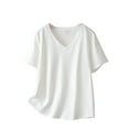 thumbnail image 1 of Timegard Plus Size Tops for Women V-Neck Short Sleeve Comfy Tshirts Summer Casual Loose Tops Basic Tee, 1 of 7