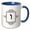 Blue/White, variant on 3drose, Vav Hebrew Alphabet Monogram for Letter O, U or V Black Ivrit Initial, 11oz Magic Transforming Mug