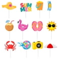 thumbnail image 1 of 12Pcs Summer Beach Cupcake Toppers Hawaiian Cake Picks Pool Party Cake Decorations, 1 of 8