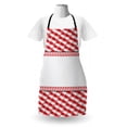 thumbnail image 3 of Candy Cane Apron, Horizontal Border Design with Abstract Traditional Food Pattern Taste of Xmas, Unisex Kitchen Bib with Adjustable Neck for Cooking Gardening, Adult Size, Red White, by Ambesonne, 3 of 4