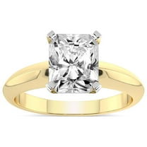 4 Carat IGI Certified Radiant Shape Lab Grown Diamond Engagement Ring | 14K Yellow Gold |Eloise Solitaire Knife Edge Diamond Ring | FG-VS1-VS2 Quality Friendly Diamonds