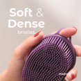 thumbnail image 3 of Mainbasics Exfoliating Silicone Body Scrubber Pro 2-In-1 Shower Scrubber For Body, Silicone Loofah And Body Exfoliator (Purple, Body + Exfoliate), 3 of 5