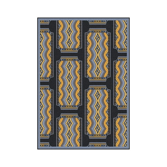 Deco Ticket 3'10" x 5'4" Area Rug In Color Charcoal