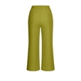 thumbnail image 7 of LNWUY Linen Pants for Women Summer Lounge Pants High Waisted Straight Leg Trouser with Pockets Beach Vacation Clothes Green XXL, 7 of 7