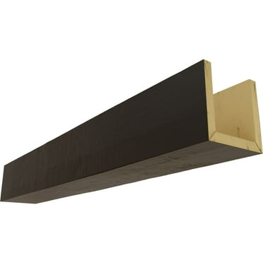 Ekena Millwork 4"W x 4"H x 22'L 3-Sided (U-beam) Rough Cedar Endurathane Faux Wood Ceiling Beam, Natural Ash