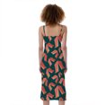 thumbnail image 2 of Camping Tent Pattern Print Slim Fit Midi Cami Dress, Camper Camping Fashion Summer Maxi Sexy Casual Dress For Women, 2 of 4