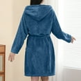 thumbnail image 4 of Womens Towelling Dressing Gowns Full Length - Womens Cotton Waffle Robe, Full Length Bathrobe Loungewear Long Robe Soft Changing Robe Warm Towelling Robe Plush Bathrobe For Sleepwear Blue Free Size, 4 of 4