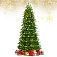 thumbnail image 2 of Patiojoy Realistic Pre-Lit Christmas Tree 8FT Hinged Artificial Pine Tree W/ 620 LED Lights & 3402 New Tips, 2 of 10