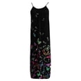 thumbnail image 2 of Lovzfmll Loungewear Dress for Women Printed Spaghetti Strap with Low Back Casual Maxi Dress Black-A S, 2 of 6
