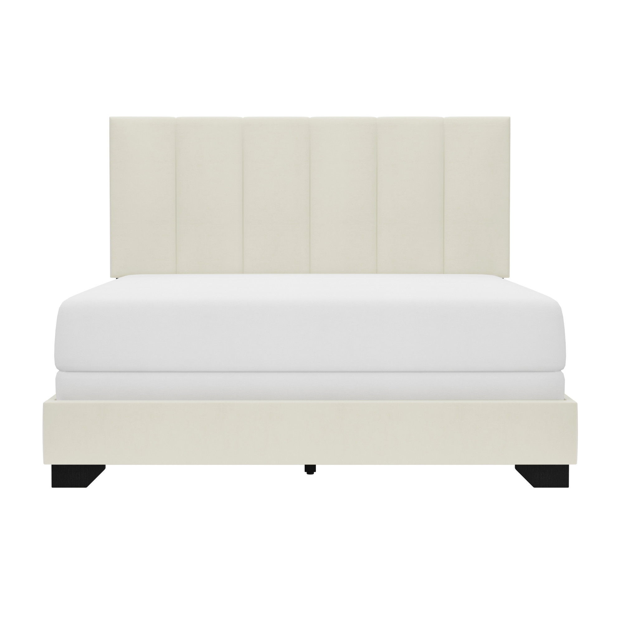 Reece Channel Stitched Upholstered Full Bed, Ivory, by Hillsdale Living Essentials - image 2 of 17