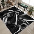 thumbnail image 1 of Sneakers Room Rug, 3.2 x 4.9 Feet, Black, Modern Style, Machine Made, Area Rug, 1 of 8