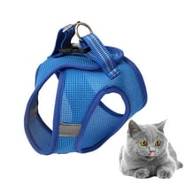 LOLIPPYY 1Set Breathable Cat Harness Small Vest for Outdoor Walks with Pressure Relief Blue