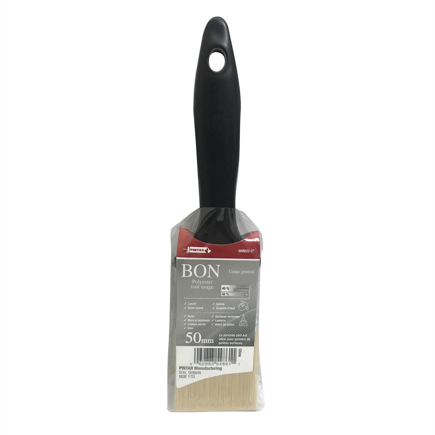 Pinceau droit Good de Pintar de 2 po 1 pièce