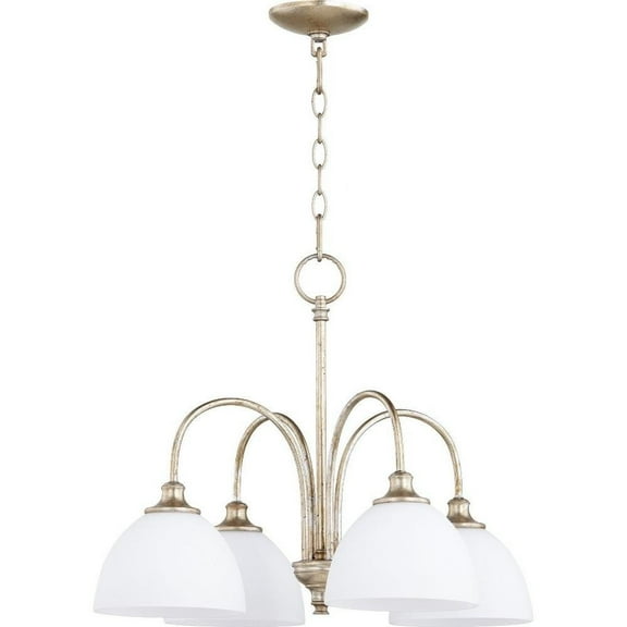 Transitional Four Light Chandelier-Aged Silver Leaf Finish Bailey Street Home 183-Bel-2535005