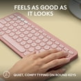 thumbnail image 4 of Logitech Pebble Keys 2 K380s, Multi-Device Bluetooth Wireless Keyboard with Customizable Shortcuts, Slim and Portable, Tonal Rose, 4 of 11