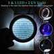 thumbnail image 2 of 25X 6X Lighted Reading Magnifier Magnifying Glass with 6 LED 2UV Light Handheld Magnifier Desk Stand, 2 of 4