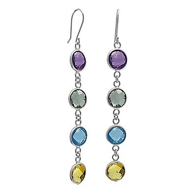 earrings gemstone sterling multi dangle silver carat walmart
