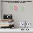 thumbnail image 4 of Automatic Page Turning Clock Stainless Steel Double Foot Small Scales Flip Desk Clock Vintage Living, 4 of 7
