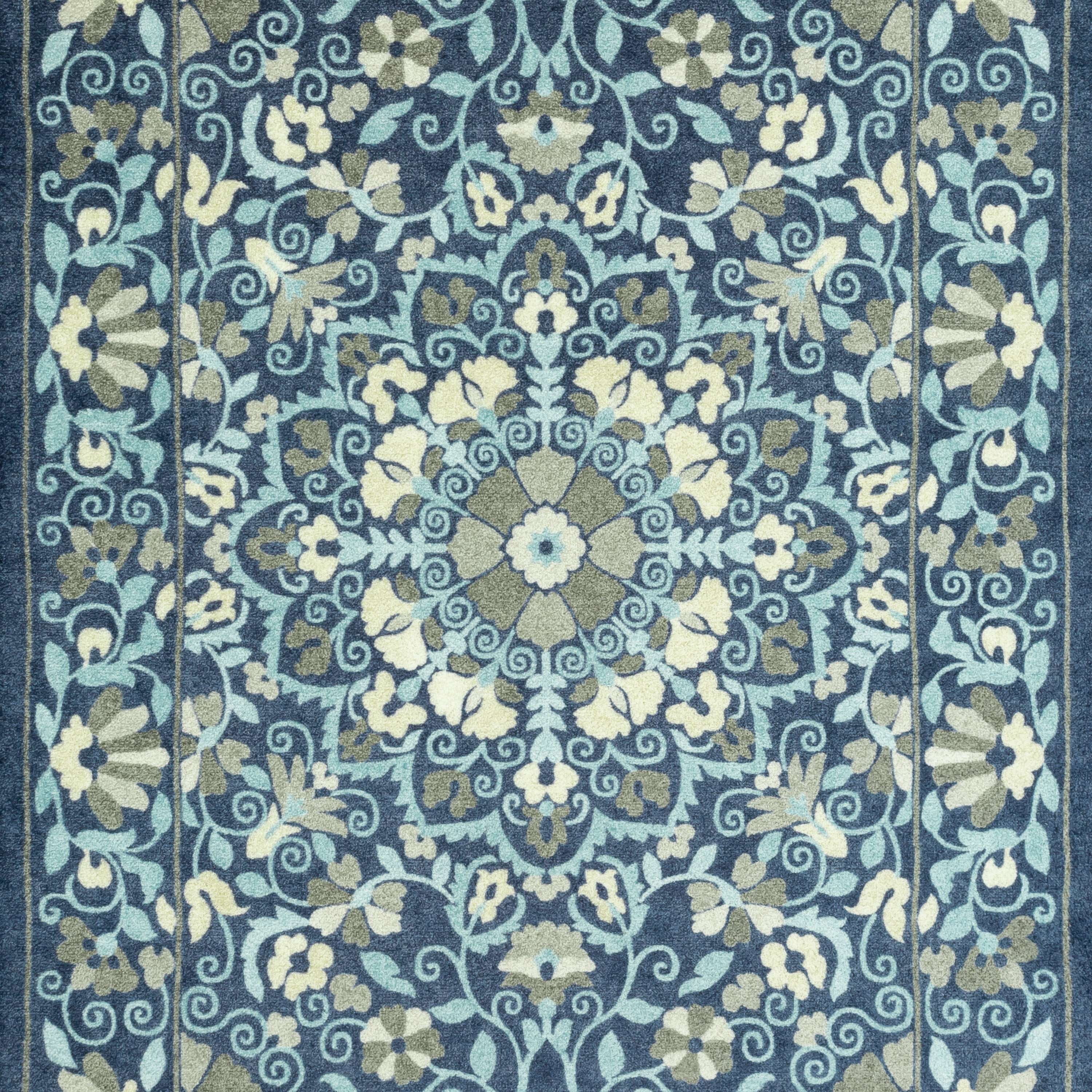 (2 pack) Mainstays Bright Persian Medallion Blue Multicolor Indoor Area Rug, 7' x 10'