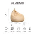 thumbnail image 3 of Big Joe Tuffet Weatherproof Bean Bag Chair, Natural Basket Weave, Breathable Weather Resistant Fabric, 2.5 feet Teardrop, 3 of 7
