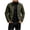 Army Green, variant on LODIENY Mens Vintage Cargo Jacket with Zipper Pockets Long Sleeve Stand Neck Full Zip Casual Windbreaker Coat Blue L