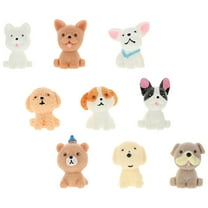 OFFIGAM 9Pcs Resin Miniature Dog Figurines Assorted Color Decoration For Dog Enthusiasts