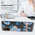 thumbnail image 2 of Allytech Galaxy A03S Case Cover, Soft TPU Back Cover with Ring Holder Stand Shockproof Anti-Scratch Slim Fit Bumper Phone Case for Samsung Galaxy A03S, Blue Flower, 2 of 4